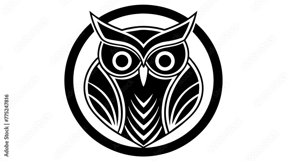 Fototapeta premium a-owlet-icon-in-circle-logo vector illustration