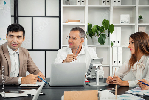 Group of business people at...
