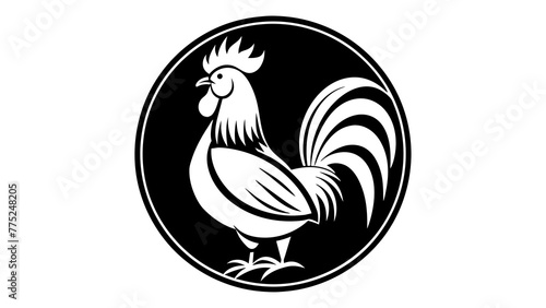 a-rooster-icon-in-circle-logo vector illustration