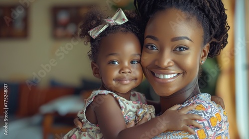 Woman Holding Child in Her Arms