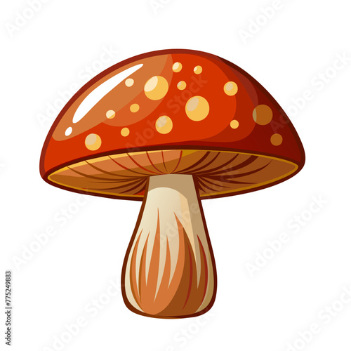 mushroom art drawn for decor on white background