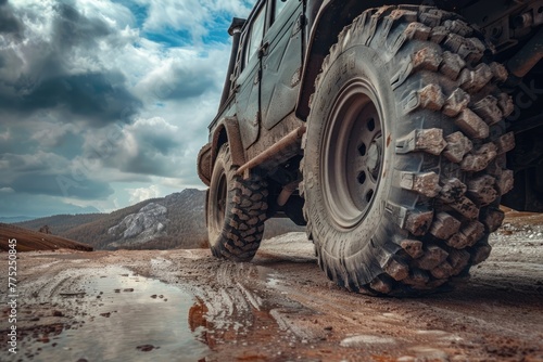 Powerful Off-Road Truck Tires for Extreme Terrain | Heavy Duty Vehicle with Alloy Wheels and Superior Suspension