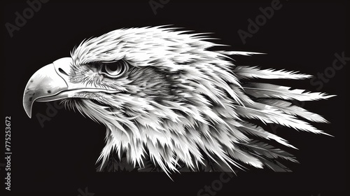 Iconic Eagle Emblem with Native Feathers Generative AI photo