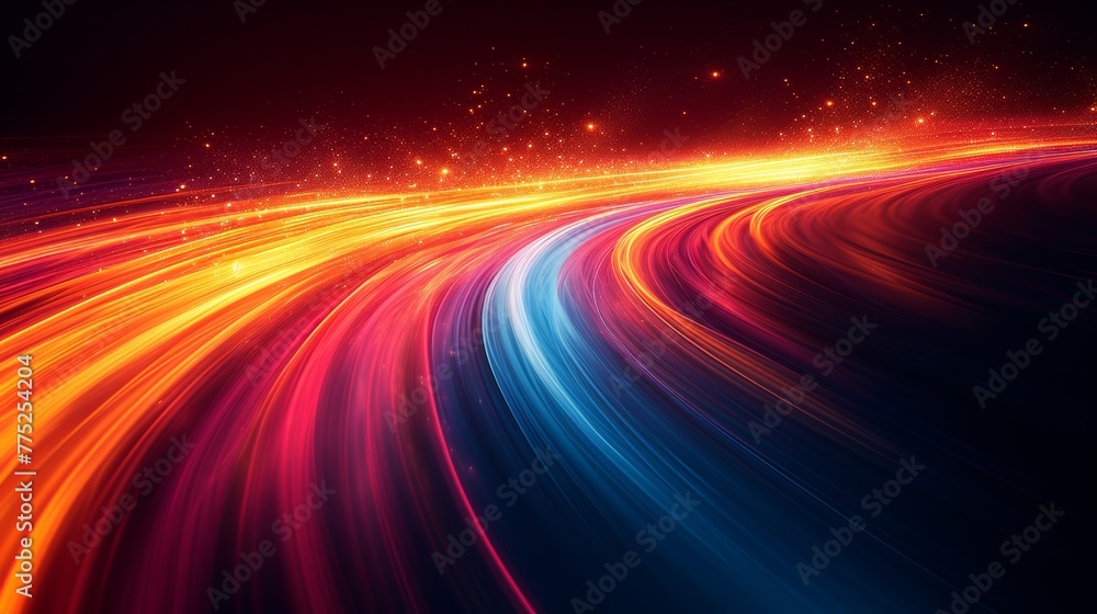 Abstract colorful light trails