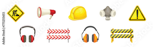 Safety Equipment and Object for Industrial Work Vector Set