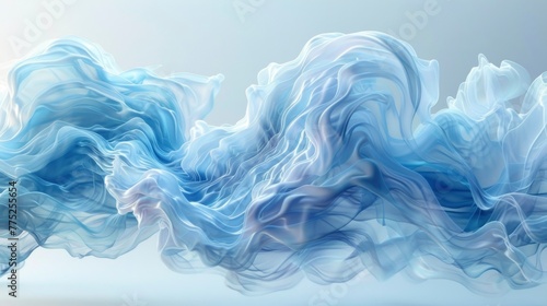 Transparent blue waves background with dynamic flow