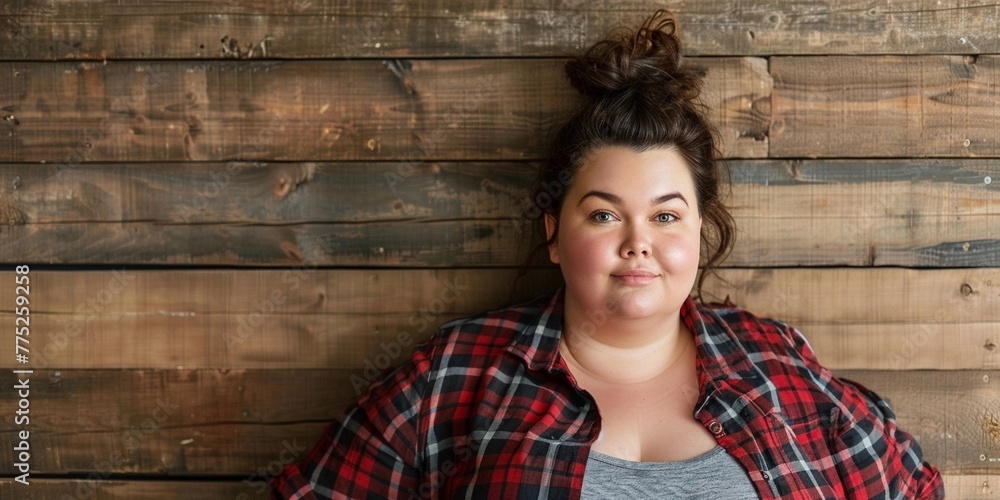 beautiful female model plus size on a simple isolated background beautiful female model plus size on a simple isolated background
