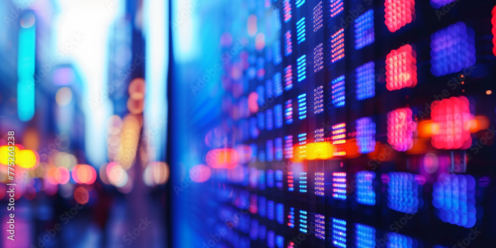 Fototapeta premium Вotted bright colored LED smd screen - close up background