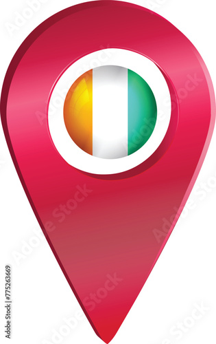 Destination pin icon with Ivory Coast flag.Location red map marker Free Download Destination pin icon with Ivory Coast flag.Location red map marker - GFXLoad