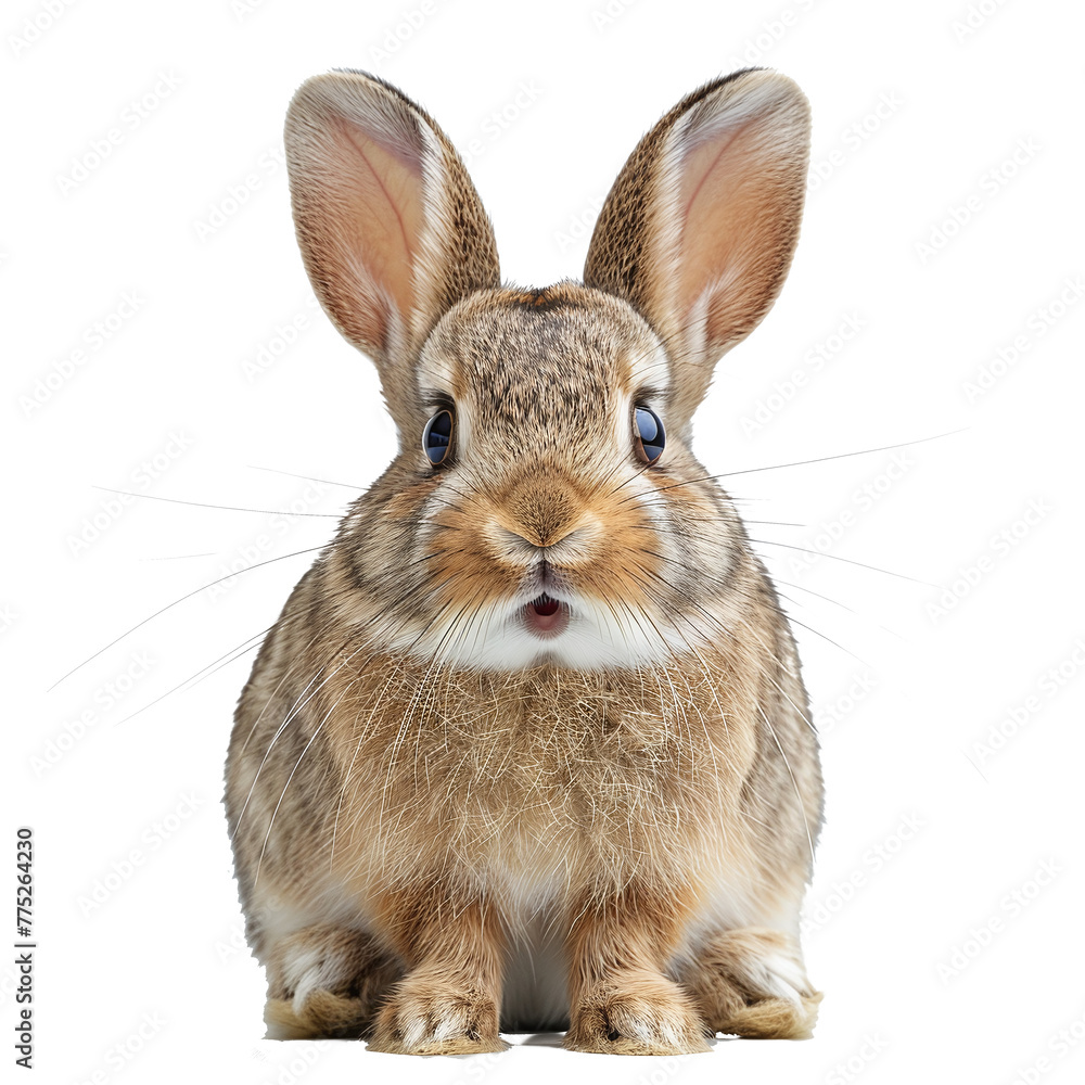 Obraz premium surprised rabbit isolated on transparent background 