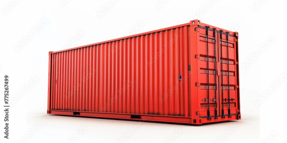 A red container placed on a white surface. Suitable for various concepts