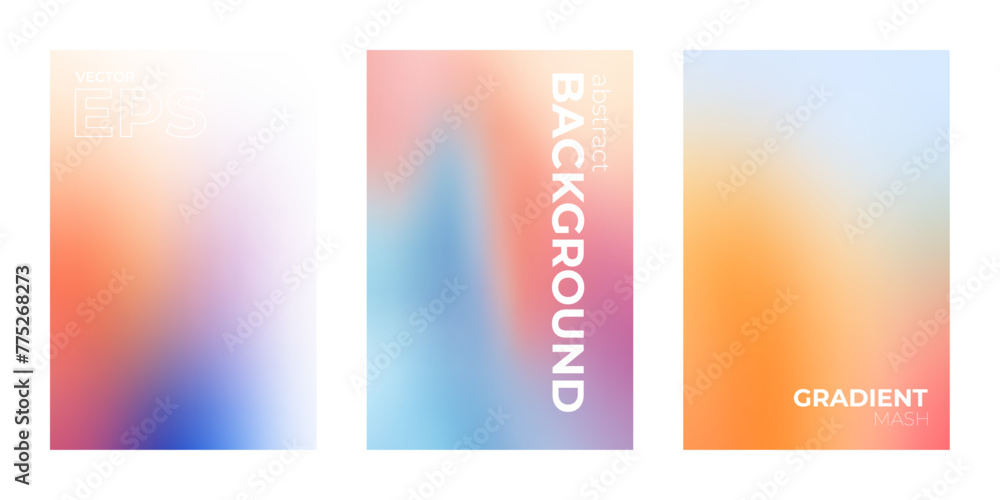 Pastel Gradient Blur Background with Grainy Texture Set