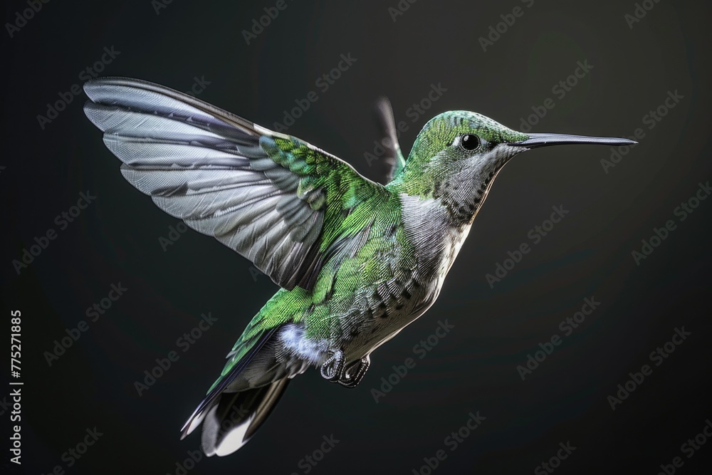 Fototapeta premium A hummingbird flying in the air. Suitable for nature and wildlife concepts