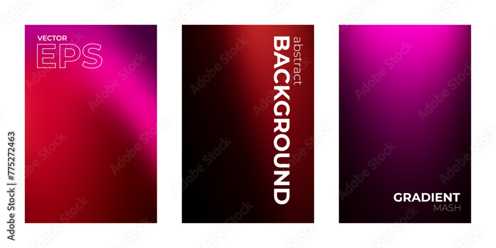 Neon Lights Abstract Background Gradient Set