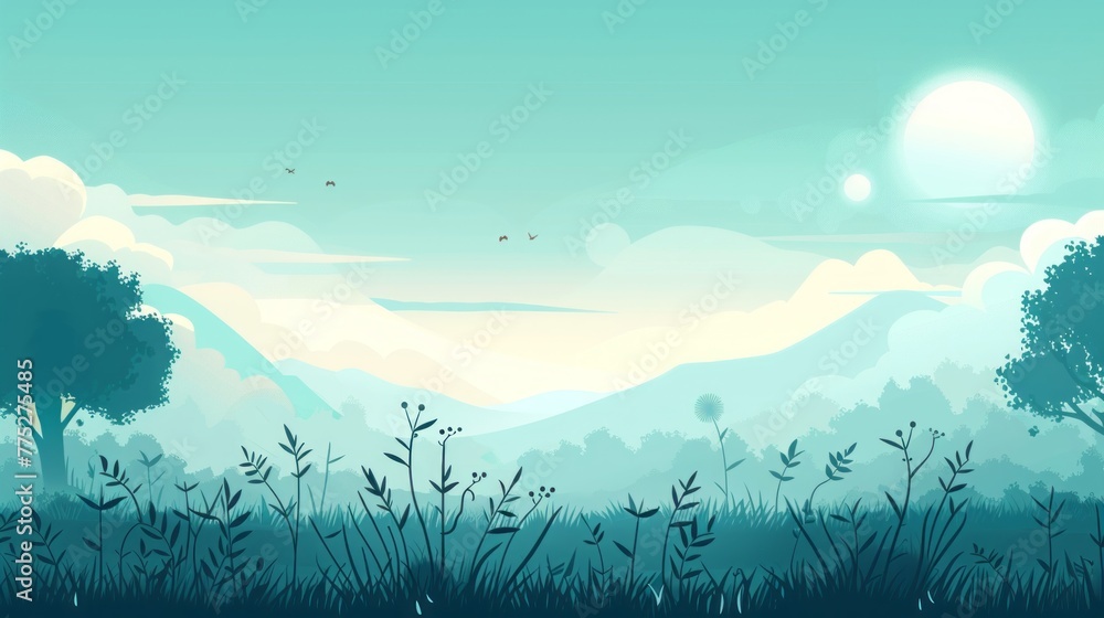 landscape cartoon background.