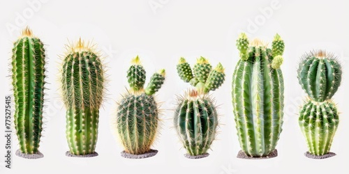 A group of cactus plants sitting together. Can be used for desert-themed designs