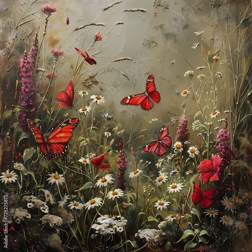 butterfly and flowers