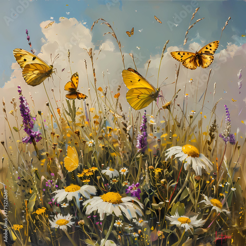 butterfly and flowers