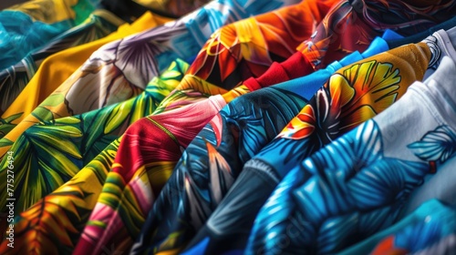 Colorful ties hanging on a rack, perfect for fashion or retail concepts