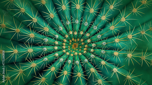 Green and gold abstract kaleidoscopic pattern. photo