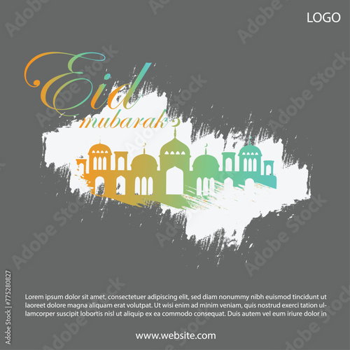 Eid-social-media-poster-design-brush-grey