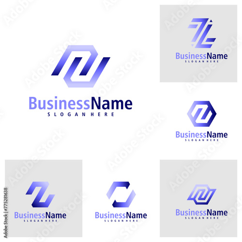 Set of Letter Z logo design vector. Creative Initial Z logo concepts template