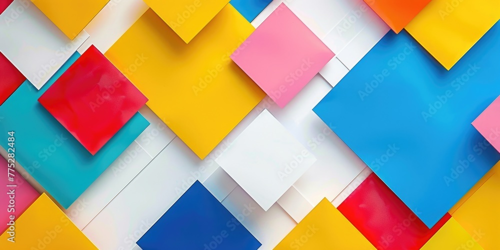 A wall covered in various colored squares. Ideal for backgrounds or graphic design projects
