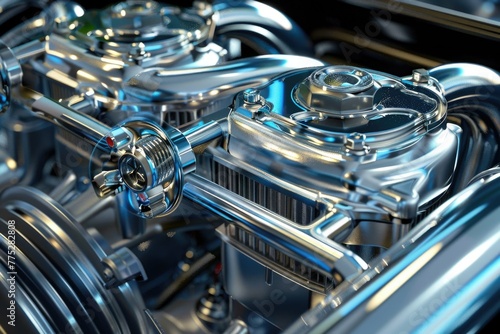 Detailed close up of a car engine, suitable for automotive industry promotions © Fotograf