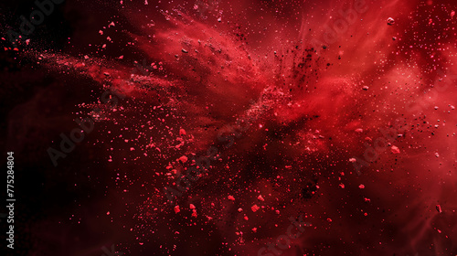 red paint splashes, red smoke