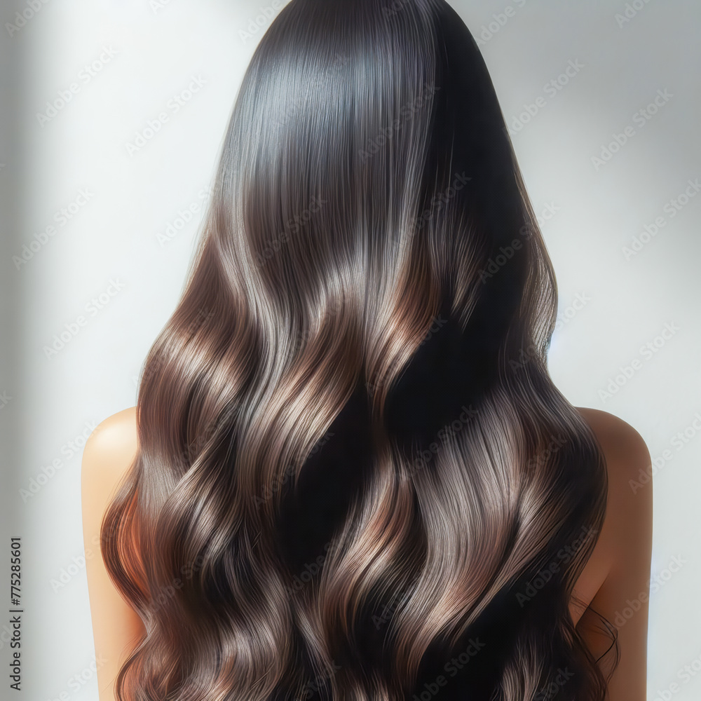 Long dark hair from the back, dark chocolate. Hair dyeing Long dark hair from the back, dark chocolate. Hair dyeing