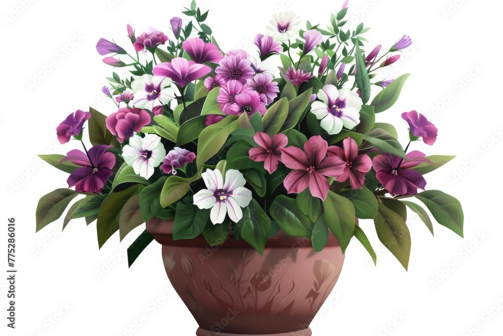 custom made wallpaper toronto digitalA pot filled with purple and white flowers. Suitable for gardening or floral design projects