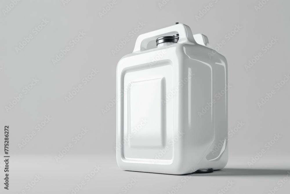 A white plastic container placed on a gray surface. Suitable for various product display concepts A white plastic container placed on a gray surface. Suitable for various product display concepts