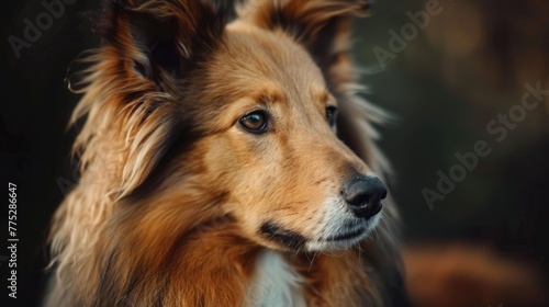 A close-up of a dog with long hair. Suitable for pet care and grooming concepts