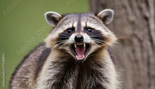 a-raccoon-with-its-mouth-open-displaying-its-shar-upscaled © Sindh