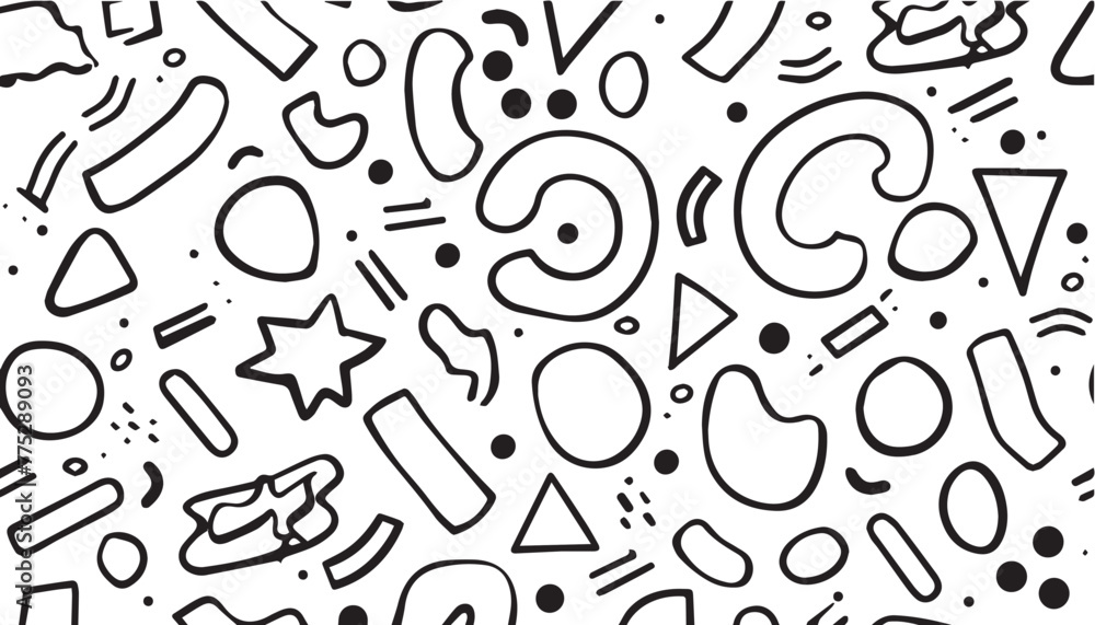 Fun line doodle seamless pattern line icon Fun line doodle seamless pattern line icon
