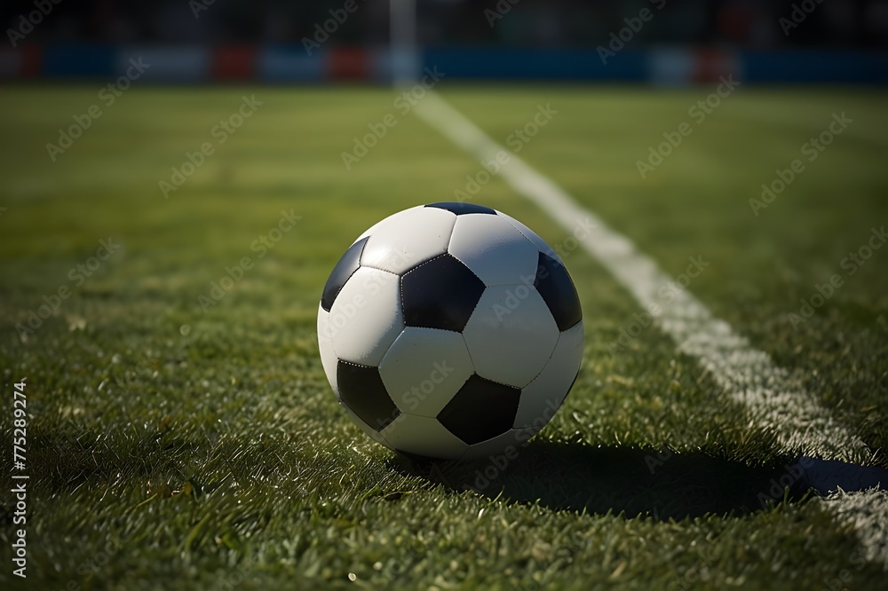 Fototapeta premium soccer ball on grass