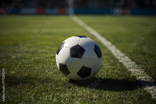 soccer ball on grass © Aizazul
