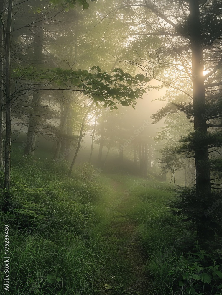 Obraz premium fog in the forest landscape.