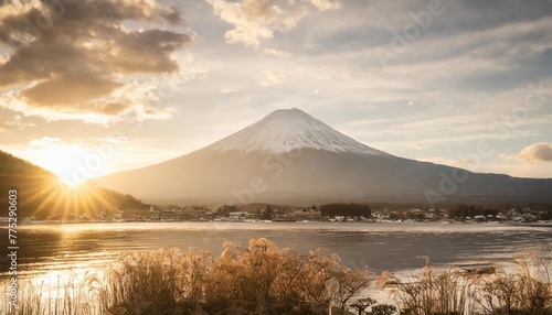 berg fuji in kawaguchiko japan photo