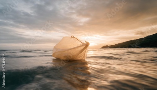 plastic bag in the ocean nature conservation concept © joesph