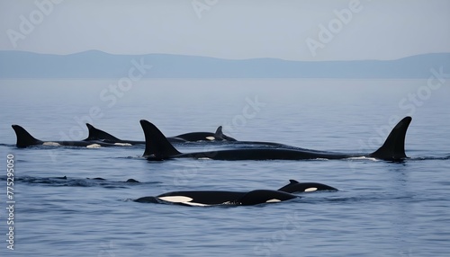 a-blue-whale-swimming-past-a-pod-of-orcas-showing-upscaled_2 © Kim