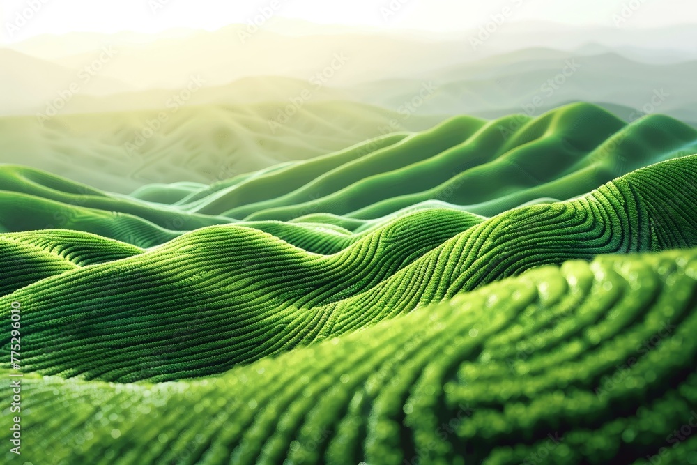 Fototapeta premium ESG abstract hills, green sustainable energy