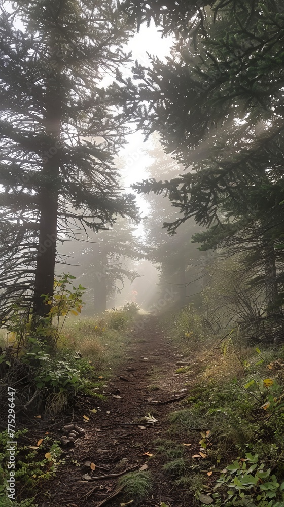 Obraz premium fog in the forest landscape.