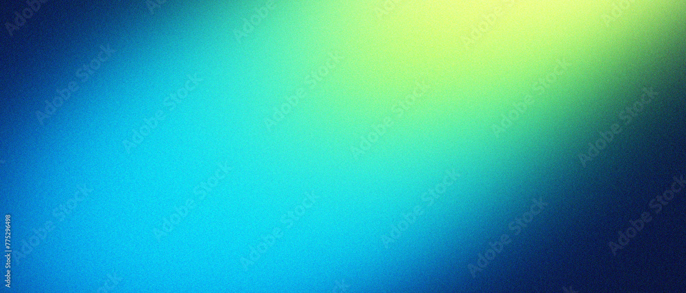Fototapeta premium Blue teal green yellow abstract gradient background. grunge grainy noise texture gradient. backdrop cover banner poster header landing page design