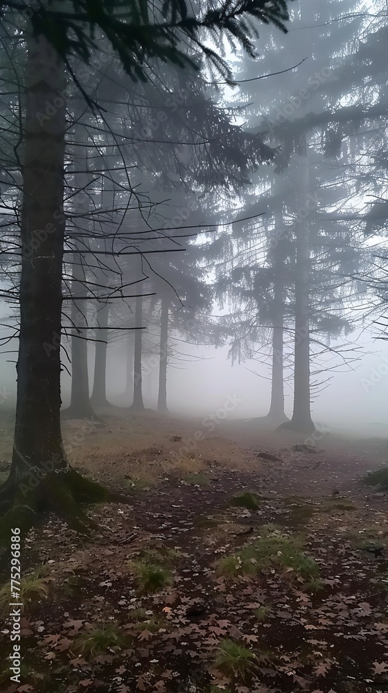 Fototapeta premium fog in the forest landscape.