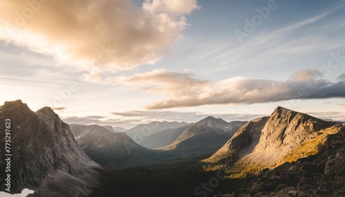 rocky mountains range and clouds sunset landscape travel view wilderness nature tranquil scenery