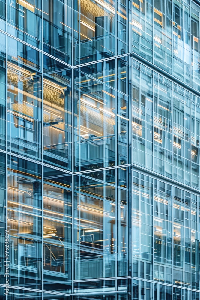 A large glass building with numerous windows. Perfect for business concepts A large glass building with numerous windows. Perfect for business concepts