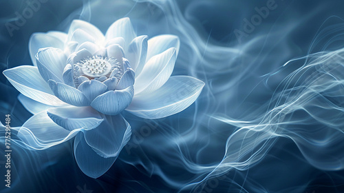 Ethereal Blue Lotus in Mist