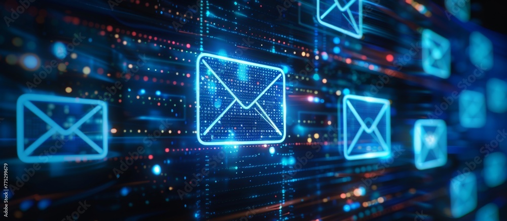 © Emin - Close-up of computer screen showing email icons