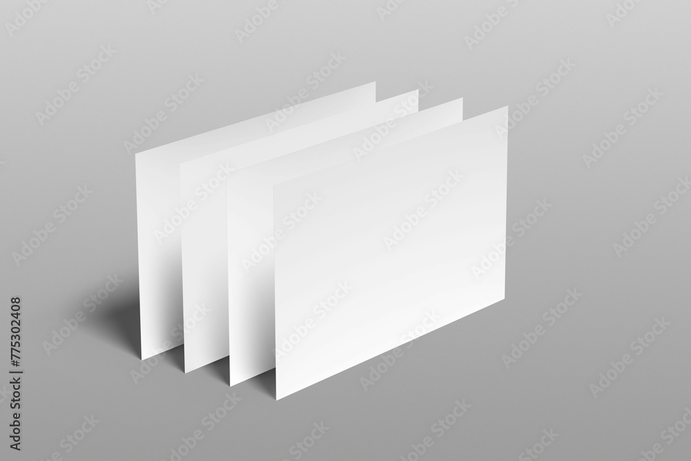 Blank presentation slide mockup high-angle view